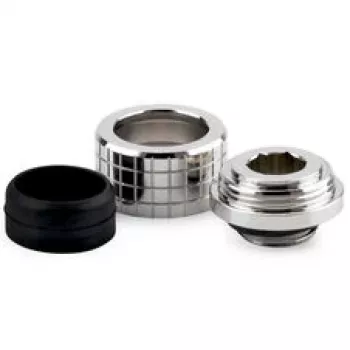 Thermal Grizzly DeltaMate Schlauchverschraubung, Messing - Glanznickel, für 14 mm Hartschläuche, G1/4 inch Gewinde