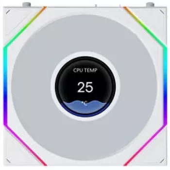 Lian Li UNI FAN TL120 LCD FLEX Wireless ARGB Weiß 120 mm Reverse Blade Gehäuselüfter