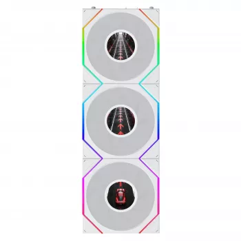 Lian Li UNI FAN TL120 LCD FLEX Wireless ARGB 120mm PWM Gehäuselüfter 3er-Pack Weiß