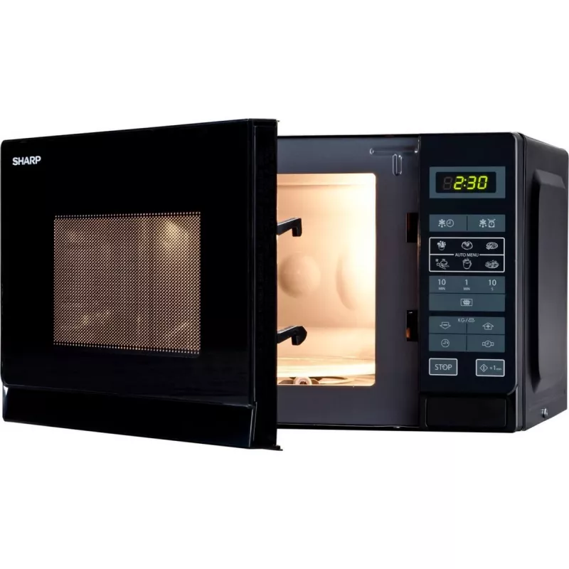 Sharp R-242(BK)W Solo-Mikrowelle - 20 Liter - 800 W - Schwarz