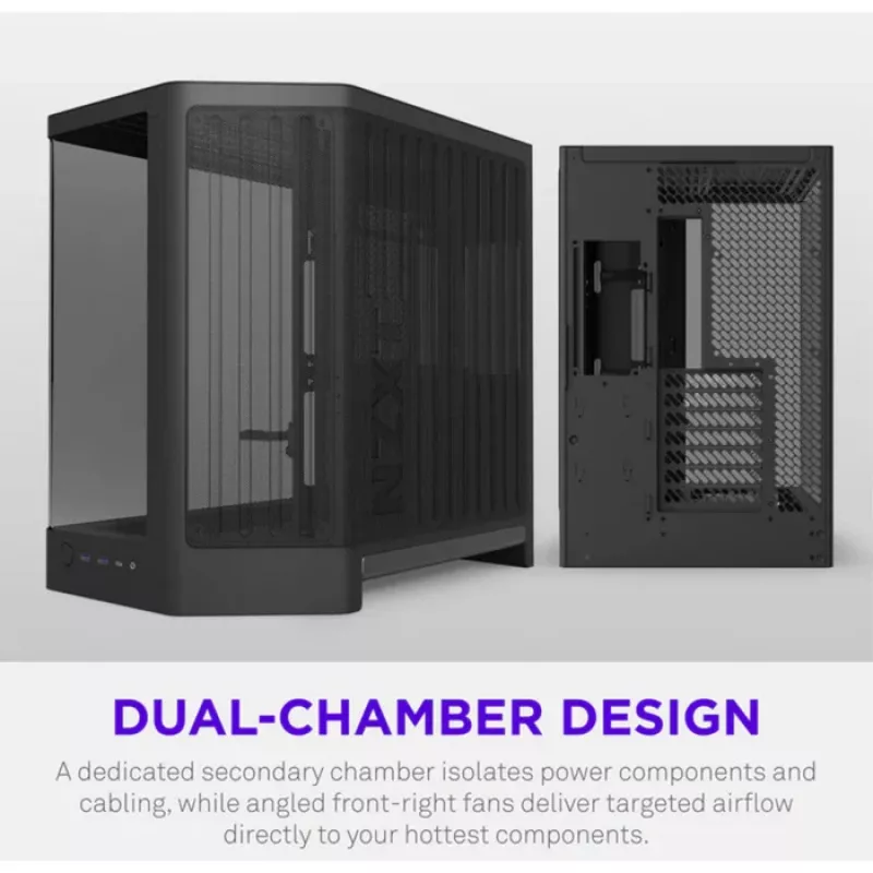 NZXT H6 2026 Mid-Tower Airflow Gaming Gehäuse Schwarz Tempered Glass