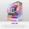 NZXT H6 2026 Mid-Tower Airflow Gaming-Gehäuse Weiß Tempered Glass