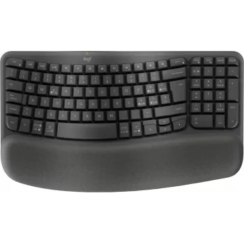Logitech Ergo Series Wave Keys for Business kabellose ergonomische Tastatur, italienisches Layout, Graphite