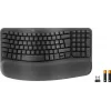 Logitech Ergo Series Wave Keys for Business kabellose ergonomische Tastatur, italienisches Layout, Graphite