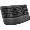 Logitech Ergo Series Wave Keys for Business kabellose ergonomische Tastatur, italienisches Layout, Graphite