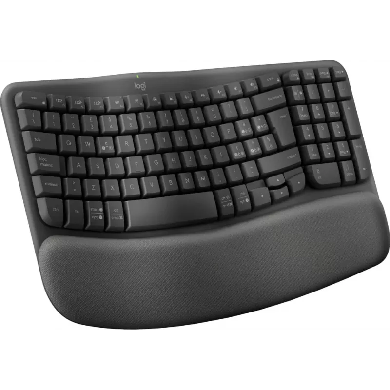 Logitech Ergo Series Wave Keys for Business kabellose ergonomische Tastatur, italienisches Layout, Graphite