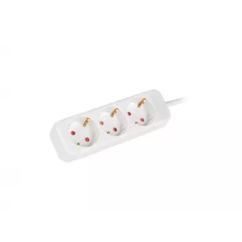 Lanberg PS0-03F-0150-W 3-fach Schuko Steckdosenleiste, 1,5m Kabel, Weiß