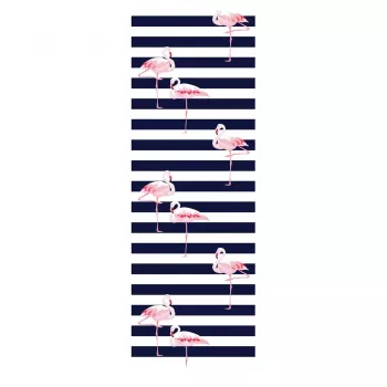 GRB GreenBlue GB183 Klassischer Buchenholz-Liegestuhl mit Flamingo-Druck