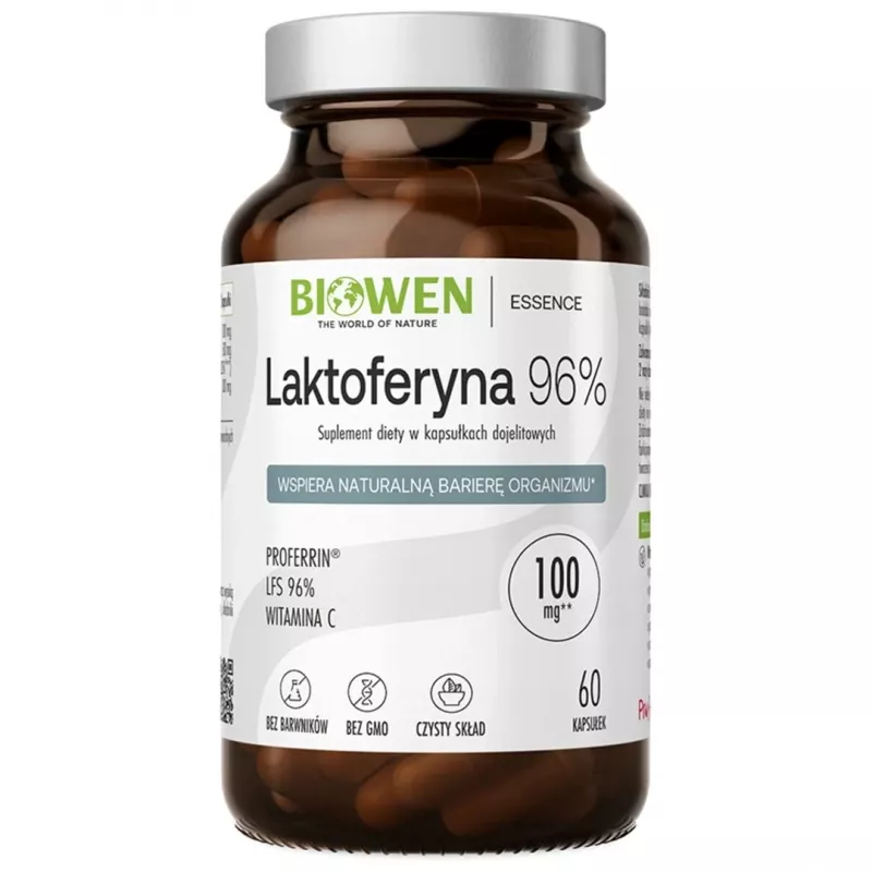 BIOWEN Laktoferrin 96% – 60 Kapseln – hochreines Rinder-Laktoferrin Nahrungsergänzungsmittel