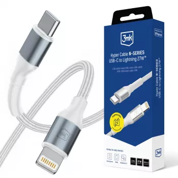 3mk Hyper Cable N-SERIES USB-C auf Lightning 3m PD 3.0 9V/3A 27W Weiß