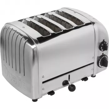 Dualit Vario 47030 4-Slot Toaster, polierter Edelstahl, 2200 W, extrabreite Schlitze, Auftau- & Bagelfunktionen