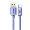 Baseus USB-A auf USB-C Crystal Shine 100W 2m lila Kabel