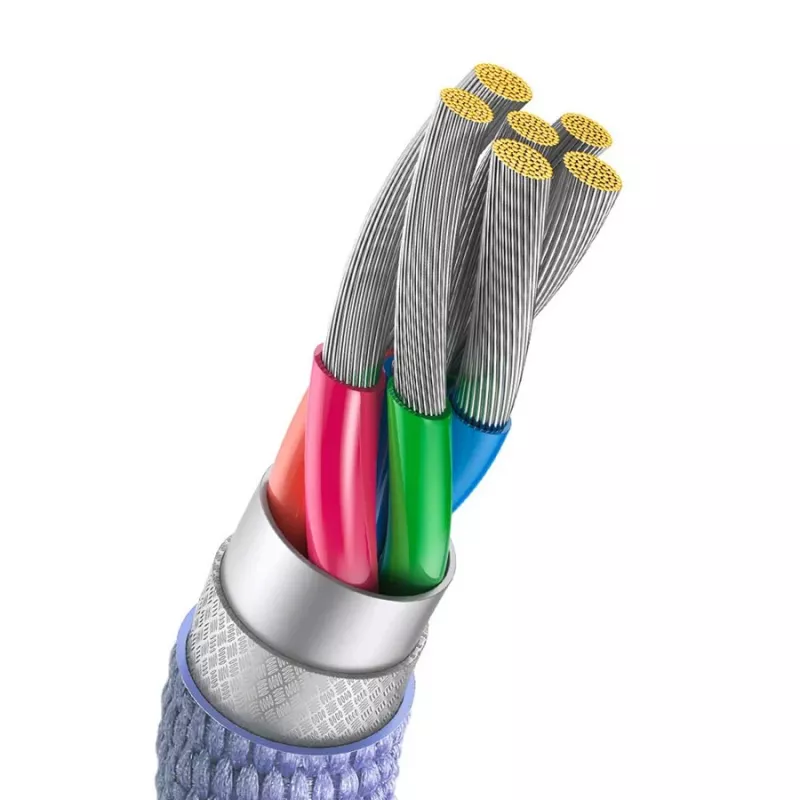 Baseus USB-A auf USB-C Crystal Shine 100W 2m lila Kabel