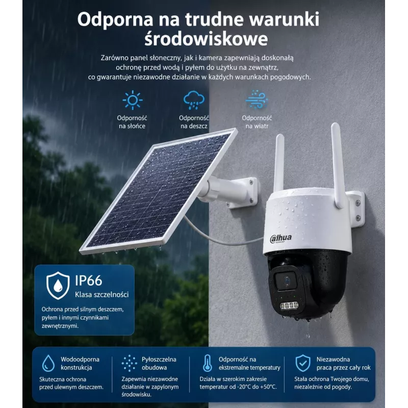 Dahua BP5E 5-MP-WLAN-Kamera, Solar, schwenk- und neigbar