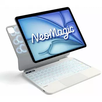 Inateck NeoMagic KB903-11A Magnetische Tastaturhülle für iPad Air 11 / iPad Pro 11, QWERTZ, Milchweiß