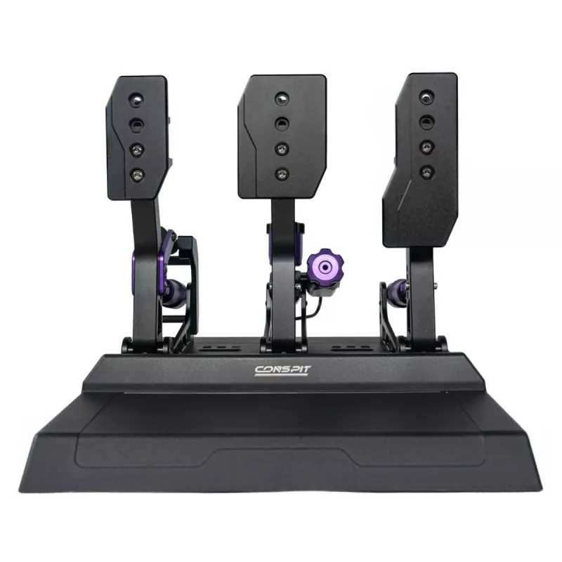 Conspit CPP-Lite 3-Pedal-Set mit Load-Cell-Bremse, Hall-Effekt-Gas und Kupplung, CNC-Aluminium, USB, PC