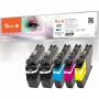 PEACH Ink Multipack PI500-430 Kompatibel mit Brother LC-421 (Schwarz, Cyan, Magenta, Gelb) - 4er-Pack