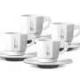 Bialetti RTATZ402 Espressotassen-Set, 4-teilig, weißes Porzellan, 75 ml