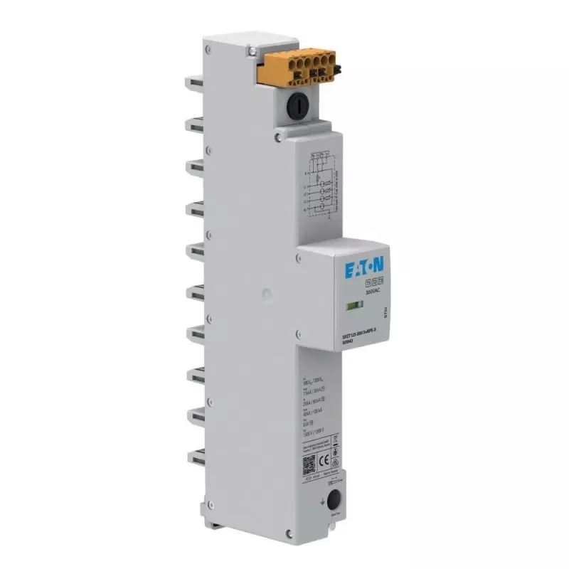 Eaton SPZT123-300/3+NPE-S Typ 2 Überspannungsableiter für 40mm Sammelschiene, 3+NPE, 300V, 20kA/40kA