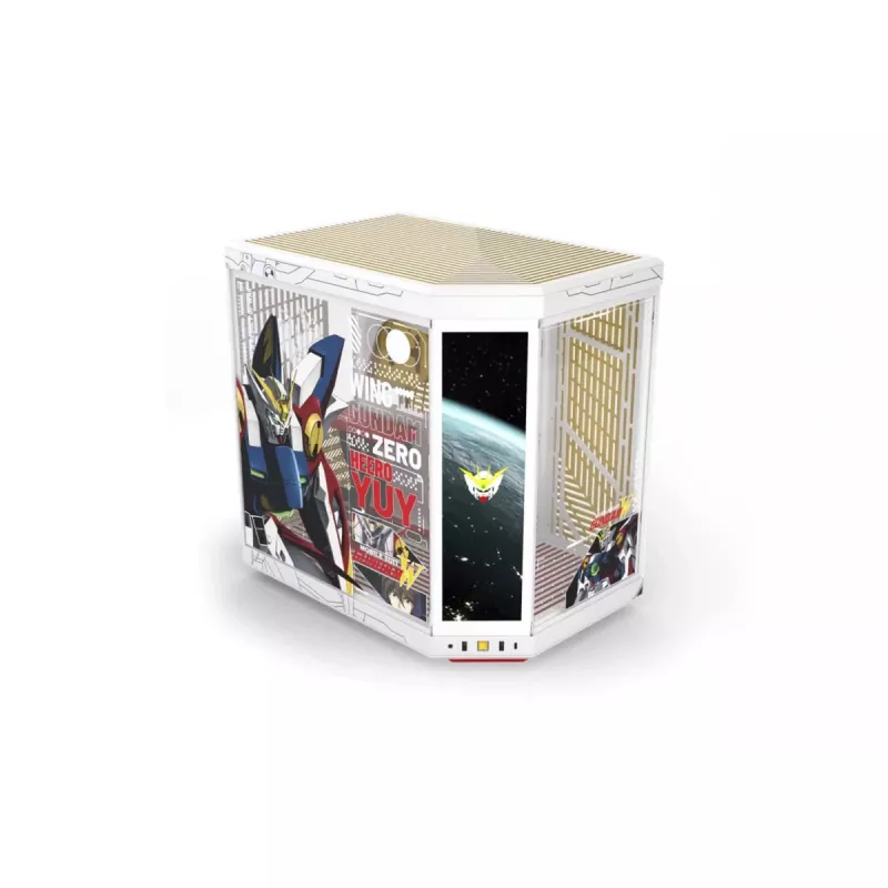 HYTE Y70 Touch Infinite Gundam Wing Edition Mid-Tower-Gehäuse, doppeltes gehärtetes Glas, 4K-Touchscreen, Weiß
