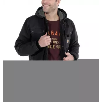 Carhartt Sandstone Barlett Jacke Herren Sherpa-gefütterte Arbeitsjacke mit Kapuze, DWR-Ausrüstung, Bi-Swing-Rücken, dreifach gesteppten Nähten, Carhartt Braun