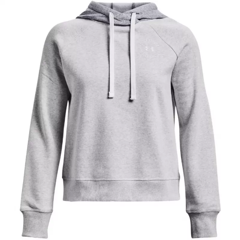 Under Armour Damen Rival Fleece Colourblock Hoodie Mod Grau/Weiß