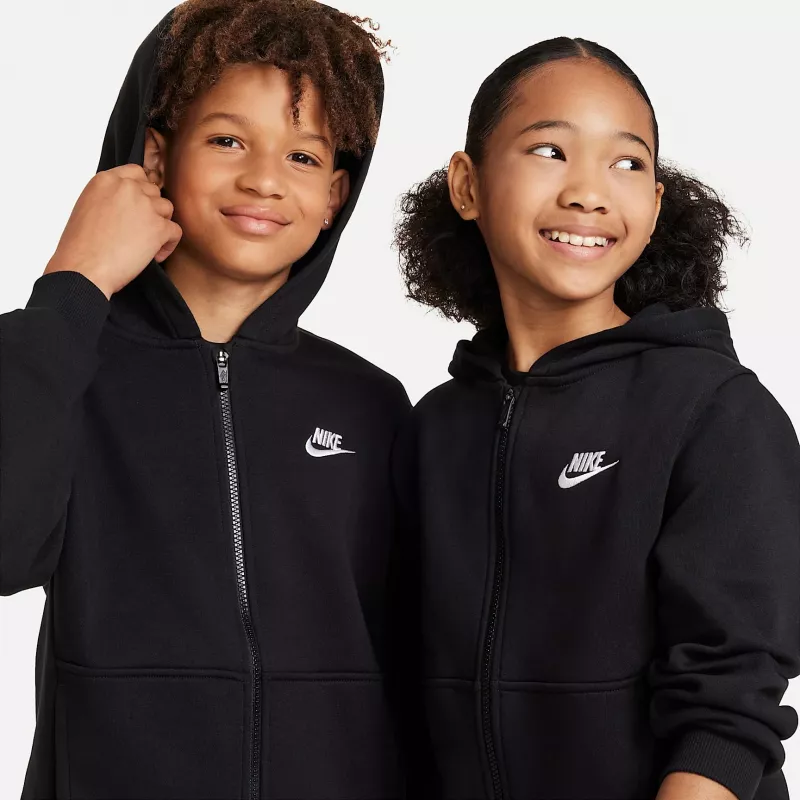 Nike Sportswear Club Fleece Kinder-Kapuzenpullover Schwarz FD3004-010 Größe S