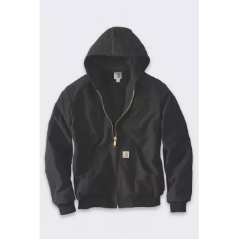 Carhartt J140 Firm Duck Active Jacke - Herren Arbeitsjacke mit gestepptem Flanellfutter, Schwarz