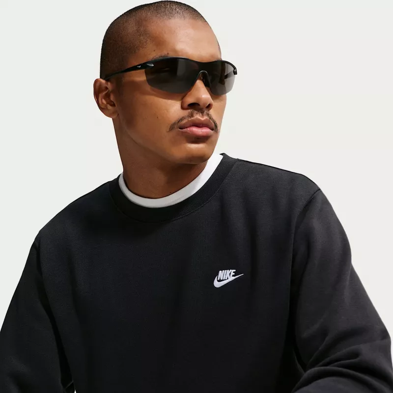 Nike Club Fleece Herren Kapuzenpullover Schwarz S
