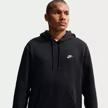 Nike Club Fleece Herren Pullover Kapuzenpullover Schwarz FN3859 010 Größe S