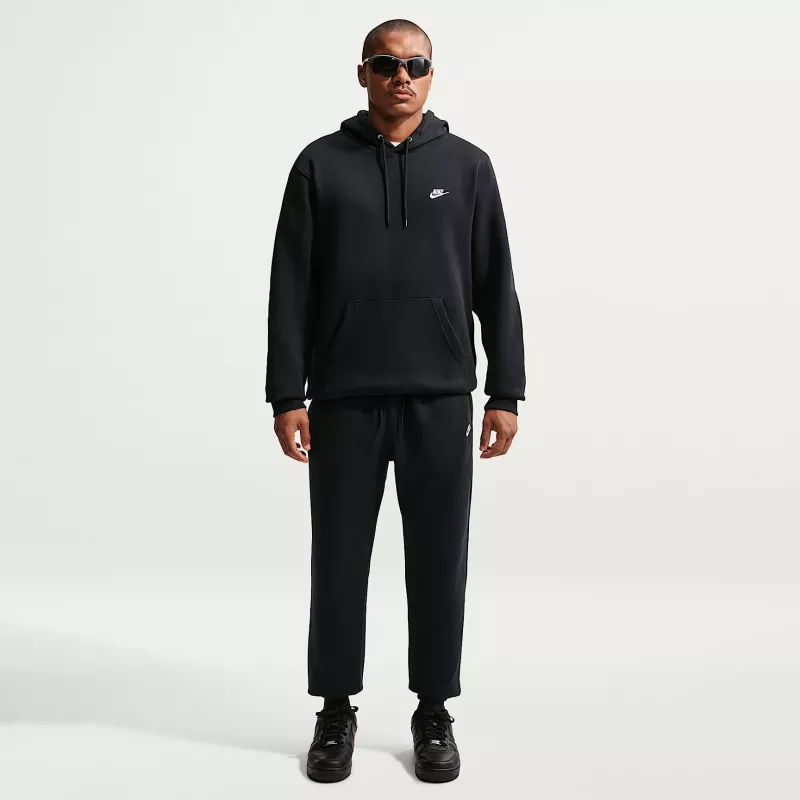Nike Club Fleece Herren Pullover Kapuzenpullover Schwarz FN3859 010 Größe S