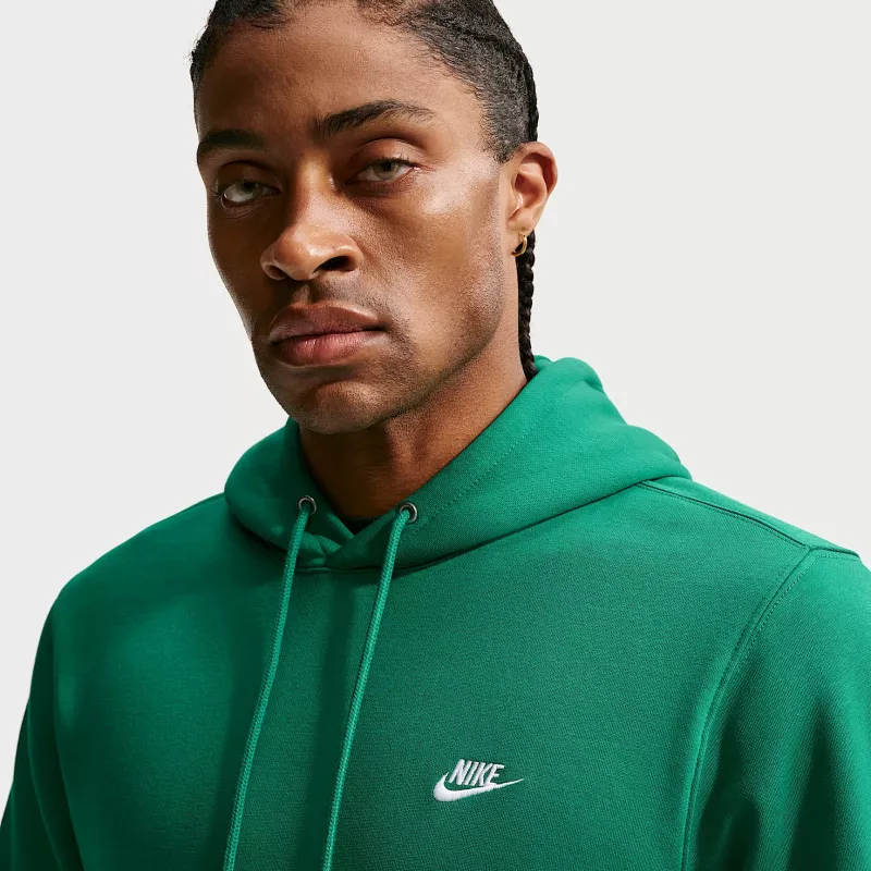 Nike Club Fleece Herren Kapuzenpullover Malachitgrün Größe S