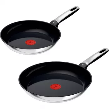 Tefal Emotion Edelstahl-Pfannenset, 2-teilig, 24/28 cm