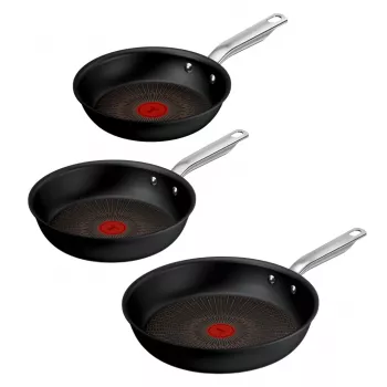Tefal Experience Aluminium-Pfannenset, 3-teilig, schwarz, 20/24/28 cm