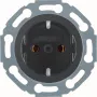 Hager WTS1100BG Witty SCHUKO-Steckdose mit Steckklemmen, Glasrahmen, glänzend schwarz