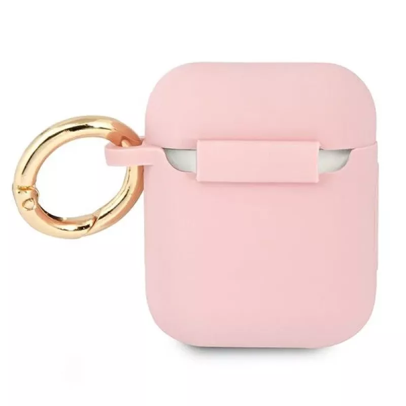 GUESS GUA2SSSI AirPods 1/2 Hülle Pink Silikon Vintage Script