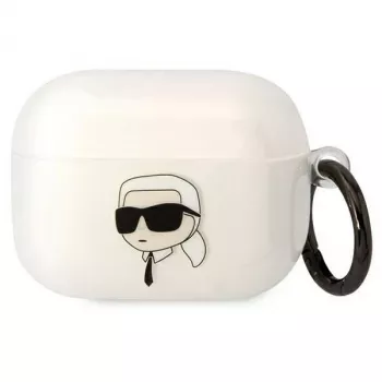 Karl Lagerfeld AirPods Pro Hülle Transparent mit Karl-Kopf-Silhouette