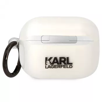 Karl Lagerfeld AirPods Pro Hülle Transparent mit Karl-Kopf-Silhouette