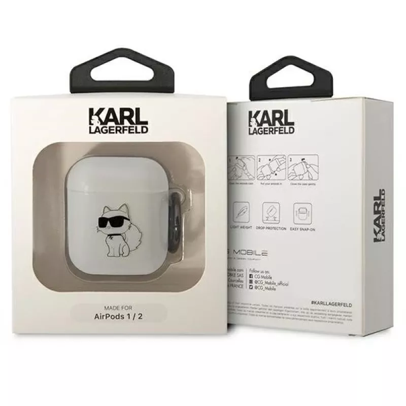 Karl Lagerfeld KLA2HNCHTCT AirPods 1/2 Hülle Transparent Ikonik Choupette
