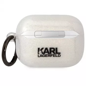 Karl Lagerfeld KLAPHNKCTGT AirPods Pro Hülle Transparent Glitter Karl & Choupette
