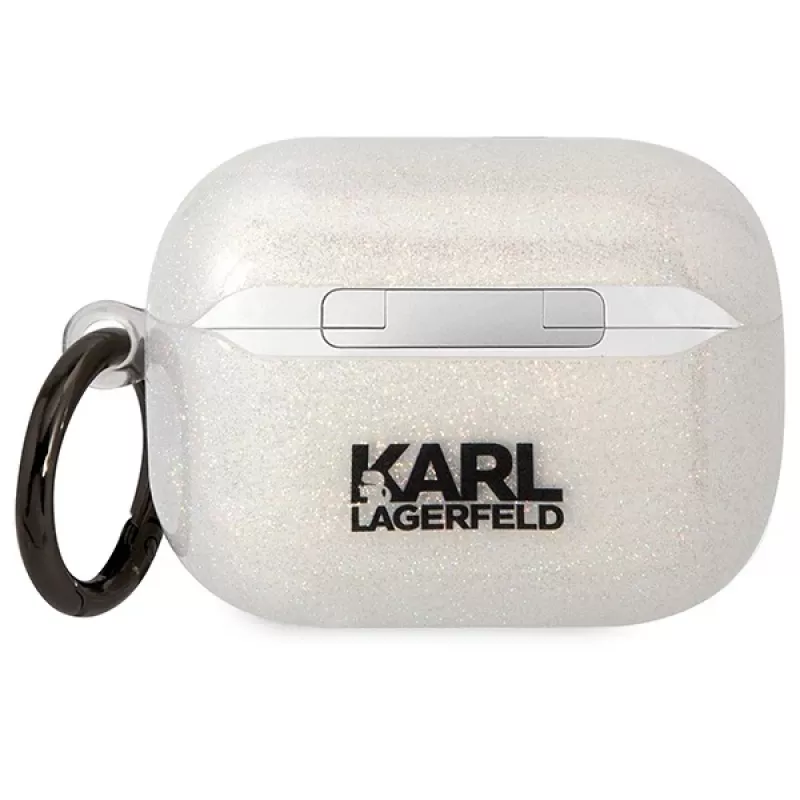 Karl Lagerfeld KLAPHNKCTGT AirPods Pro Hülle Transparent Glitter Karl & Choupette