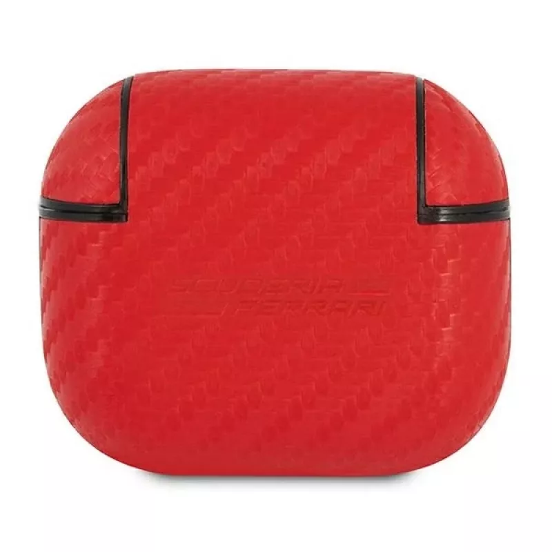 Ferrari FESA3CARE On Track AirPods 3 Hülle Rot PU Carbon