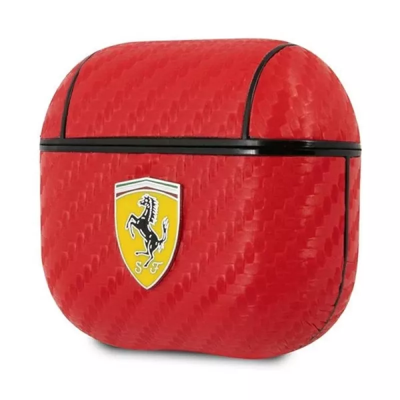 Ferrari FESA3CARE On Track AirPods 3 Hülle Rot PU Carbon