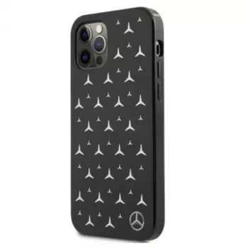 Mercedes-Benz iPhone 12 Pro Max Hardcase Silbernes Sterne-Muster Schwarz