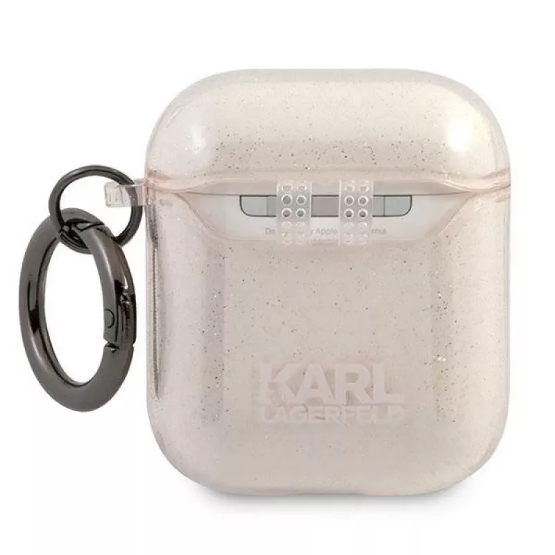Karl Lagerfeld KLA2UKHGD AirPods 1/2 Hülle Gold Glitter Karl Head