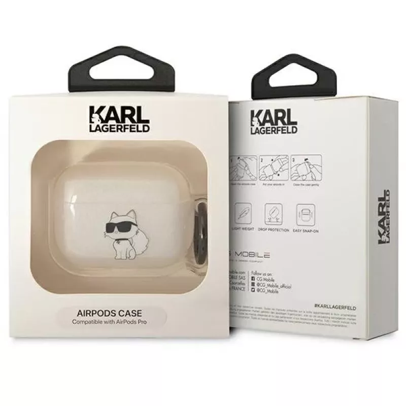 Karl Lagerfeld KLAPHNCHTCT AirPods Pro Hülle Transparent Ikonik Choupette