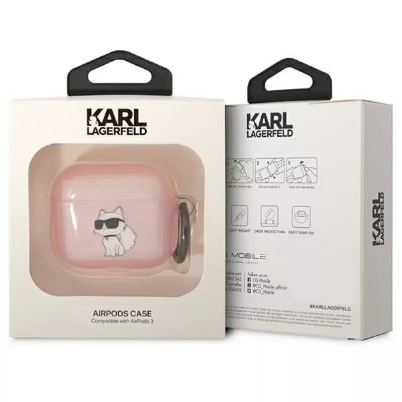 Karl Lagerfeld KLA3HNCHTCP AirPods 3 Hülle Pink Ikonik Choupette