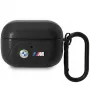 BMW AirPods Pro Lederhülle mit geschwungenem Linien-Design - Schwarz