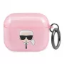 Karl Lagerfeld KLA3UKHGP Glitter Karl's Head AirPods 3 Hülle - Pink