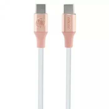 GUESS GUCCLALRGDP USB-C auf USB-C Schnellladekabel 1,5 m Pink mit geprägtem Logo